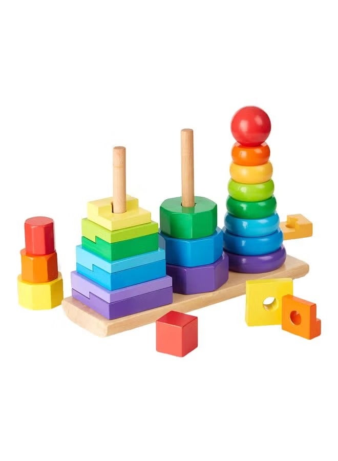 لعبة التكديس للأطفال حديثي المشي بتصميم أشكال هندسية - Image 1